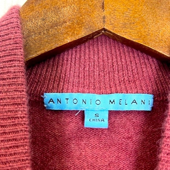 Antonio Melani - Plum Mock Neck 100 Percent Cashmere Long Sleeve Sweater Small - Picture 9 of 10